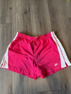 Nike Women’s Hot Pink Athletic Shorts with White Panels
